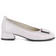 2. Vinceza 18129 Gray Leather Low Heel Pumps
