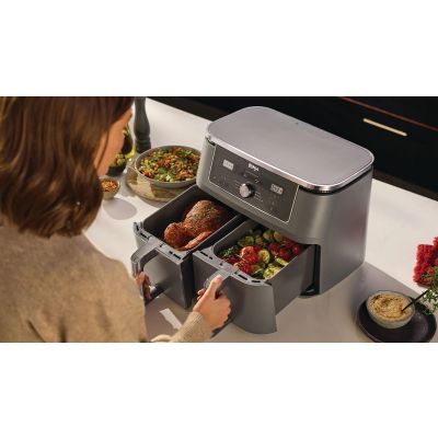 11. Ninja DZ400EU Deep Fryer Double 9.5L Autonomous 2470W Hot Air Fryer Gray