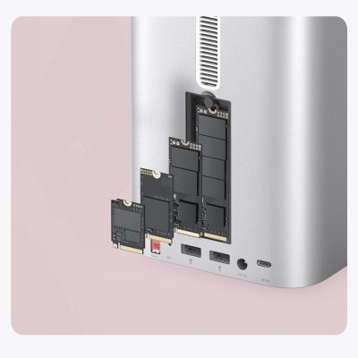 9. Orico MiniTower Docking Station with Hard Drive Bays for up to 56TB - Silver
