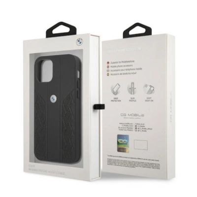 8. BMW Leather Curve Perforate Case for iPhone 12 / iPhone 12 Pro - Black
