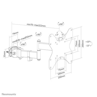 8. Neomounts FL40-450BL12 TV mount 106.7 cm (42") Black