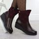 10. Women's suede wedge ankle boots burgundy M.Daszyński 2510