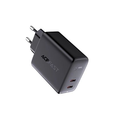 2. Acefast charger 2x USB Type C 40W, PPS, PD, QC 3.0, AFC, FCP black (A9 black)
