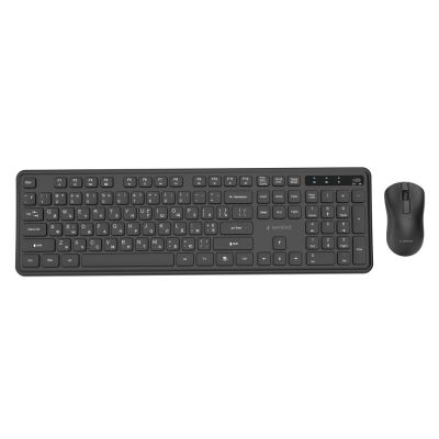 GEMBIRD WIRELESS SLIM PRO BUSINESS DESK KEYBOARD + MOUSE SET, BLACK, RU LAYOUT