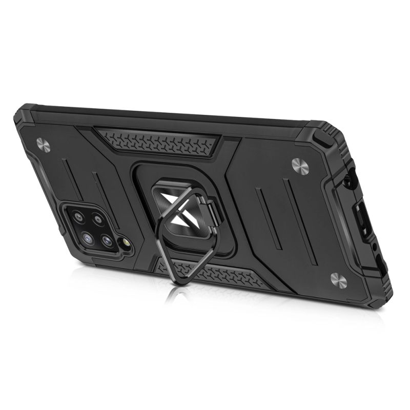 4. Wozinsky Ring Armor Case Kickstand Tough Rugged Cover for Samsung Galaxy A42 5G black