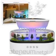 Air Humidifier and Aroma Diffuser with Rain Effect, LED Light and Power Adapter