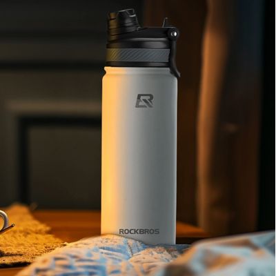 10. Rockbros 35210029006 thermal bicycle bottle for drinks 650 ml - white