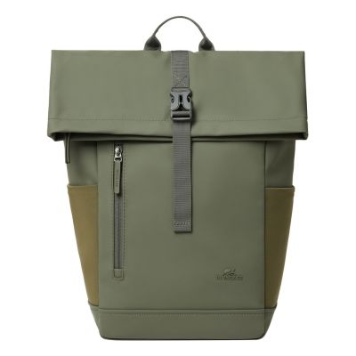 Rivacase Eden Backpack Travel Backpack Olive Waxed Leather (Pull Up), Polyester, Recycled Polyethylene Terephthalate (rPET)