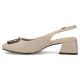 3. Leather pumps with block strap, beige, Filippo DP6183