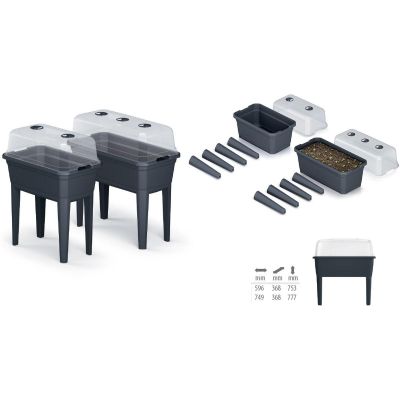5. STANDING GREENHOUSE SEEDBED RESPANA SET ECOLINE 74.6x77.7x36.8CM ANTHRACITE