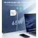 7. Choetech PD6013 2x USB-C PD 65W GaN wall charger - white