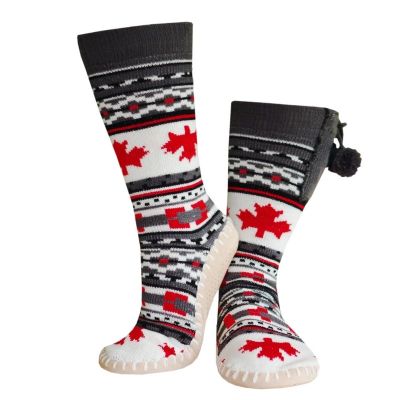 20. GLOVII HEATED SLIPPERS WITH SOCKS, SIZE 36-43, NORWEGIAN PATTERN, BATTERIES AND CHARGING CABLE INCLUDED, GQ4M
