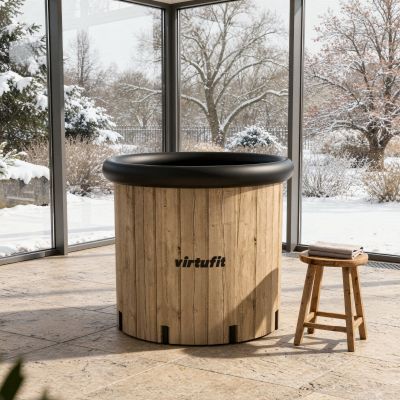 46. VIRTUFIT ICE BATH XXL - 375 LITERS - IMITATION WOOD - WITH ACCESSORIES
