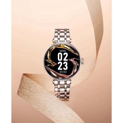 4. Smartwatch Gravity Rose Gold Black 2 Straps GT26-6