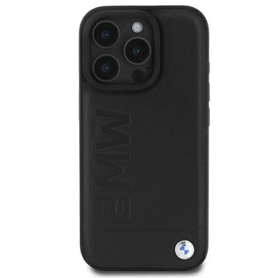 2. BMW Leather Hot Stamp iPhone 16 Pro Case - Black