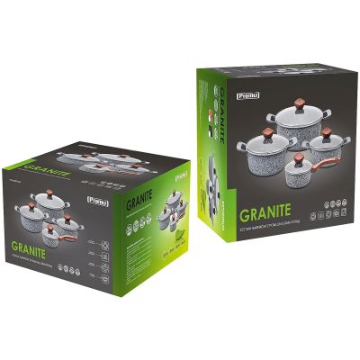 2. PROMIS Granite Cookware Set, 8-Piece, Induction/Gas