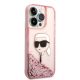 4. Karl Lagerfeld Glitter Karl's Head case for iPhone 14 Pro Max - pink