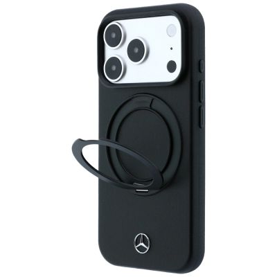 2. Mercedes Leather with Ring Stand MagSafe Case for iPhone 18 Pro Max / 17 Pro Max / 17 Pro Max - Black
