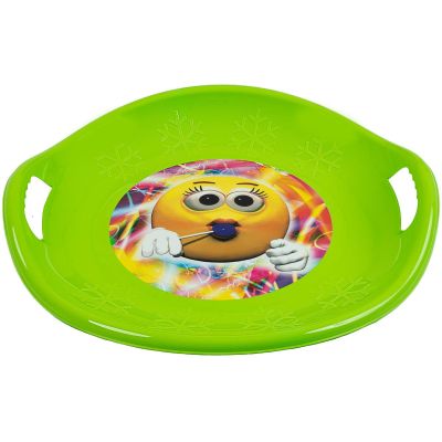 2. UFO Snow Sledding Disc, Green, Contoured, R.M