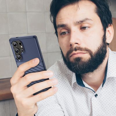 7. Thunder Case Samsung Galaxy S25 Ultra Silicone Armored Case - Blue