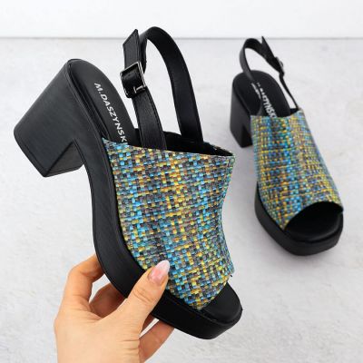 8. Women’s Block-Heel Woven Sandals M.Daszyński MR23126-7