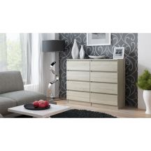 M8 MALWA CHEST OF DRAWERS 120CM SONOMA 8 DRAWERS