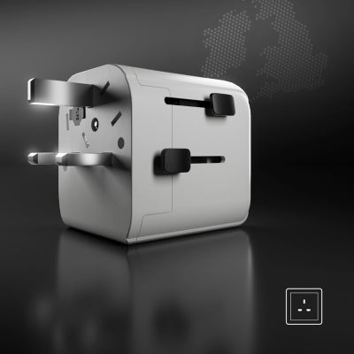 7. SBS universal travel adapter - EU 2xUSB-A - white