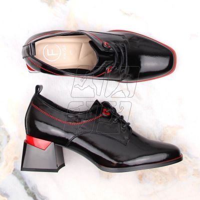 7. Leather patent shoes with a block Filippo W PAW469, black