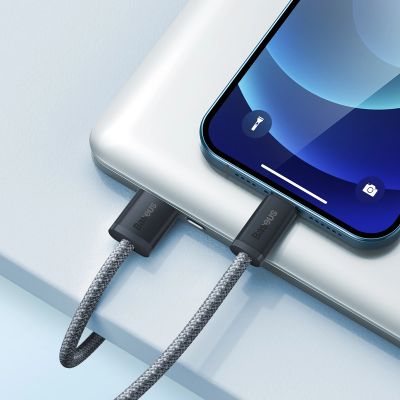 9. Baseus cable for iPhone USB - Lightning 2m, 2.4A gray (CALD000516)
