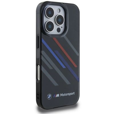 4. BMW Motosport IML Random Stripes iPhone 16 Pro Max Case - Black
