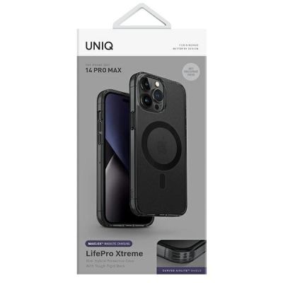 8. Uniq LifePro Xtreme Magclick Charging case for iPhone 14 Pro Max - gray and black