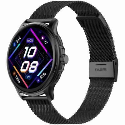 4. GRAVITY GT12-1 Women's Smartwatch Black Silicone Strap + Black Bracelet