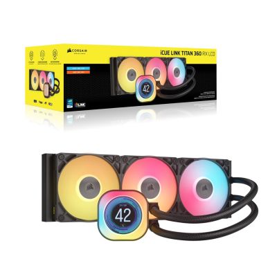 2. Corsair iCUE LINK TITAN 360 RX LCD Processor Air Cooler 12 cm Black 1 pc.