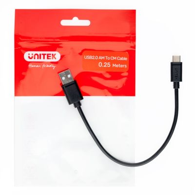 3. UNITEK USB CABLE USB-A - USB-C 25CM, Y-C480BK
