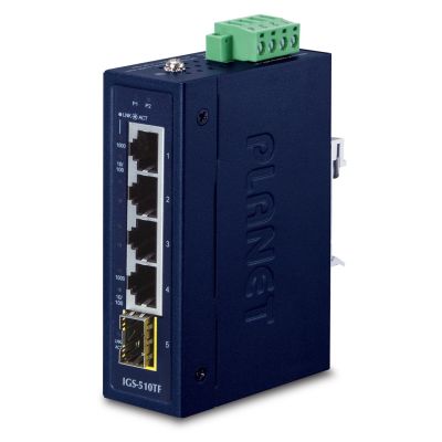 PLANET IGS-510TF Network Link Unmanaged Gigabit Ethernet (10/100/1000) Blue