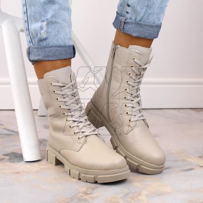 7. Comfortable insulated leather boots Rieker W RKR613, beige