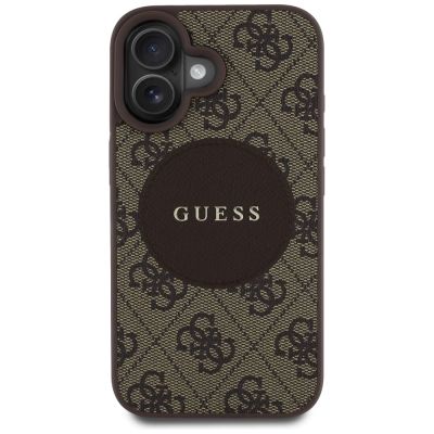3. Guess 4G Circle Classic Logo MagSafe case for iPhone 16 - brown