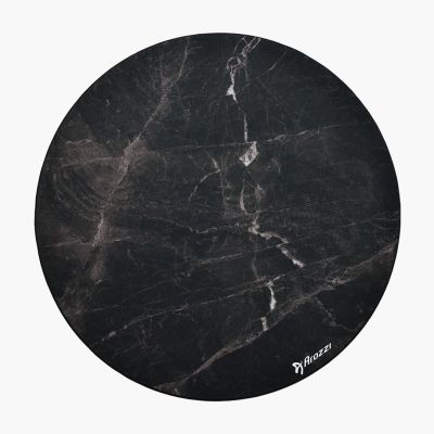 3. Arozzi Zona Round Floor Pad Black, Marble Color Microfiber, Rubber