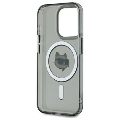 4. Karl Lagerfeld KLHMP15LHLSCHK iPhone 15 Pro 6.1" black/black hardcase IML Metal Choupette Head MagSafe