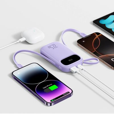 5. Baseus EnerFill FC21 Qpow 3 Ultra 20000mAh 22.5W Powerbank with Digital Display and Cable Included - Purple