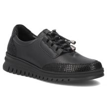Women's leather half-notes on a wedge, black Filippo DP8102