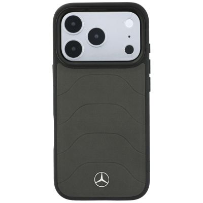 3. Mercedes Leather Mesh with Bow Line MagSafe Case for iPhone 18 Pro Max / 17 Pro Max - Dark Gray