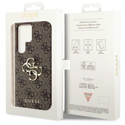8. Guess 4G Big Metal Logo Case for Samsung Galaxy S24 Ultra - Brown