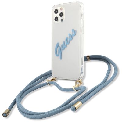 2. Guess GUHCP12MCRTVSBL iPhone 12/12 Pro 6.1" blue/blue hardcase Script Vintage