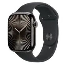 Apple Watch Series 10 GPS + Cellular 46mm Slate Titanium Case with Black Sport Band M/L
