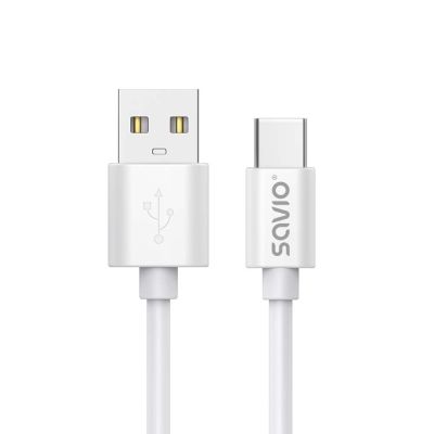 SAVIO USB-A – USB-C CABLE, 3 M, WHITE, CL-168