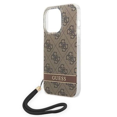 5. Guess GUOHCP14LH4STW iPhone 14 Pro 6.1 "brown / brown hardcase 4G Print Strap