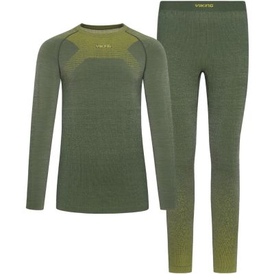 10. VIKING Altis Man Set Merino men's underwear dark green M