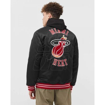 3. Mitchell &amp; Ness NBA Heavyweight Satin Jacket Miami Heat M OJBF3413-MHEYYPPPBLCK