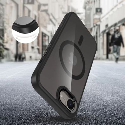 4. Tech-Protect MagMat MagSafe Case for iPhone 16e / 17e - Black-Transparent
